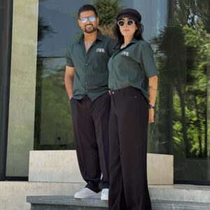 پیراهن راه راه سبز